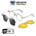 MENSPE 3 In 1 Sunglasses Men Polarized Sunglasses Night Vision Eyewear Magnetic Sun Glasses Frame Spectacles 3 Lens Unisex Anti-UV Spectacles Fashion Eyeglass. 