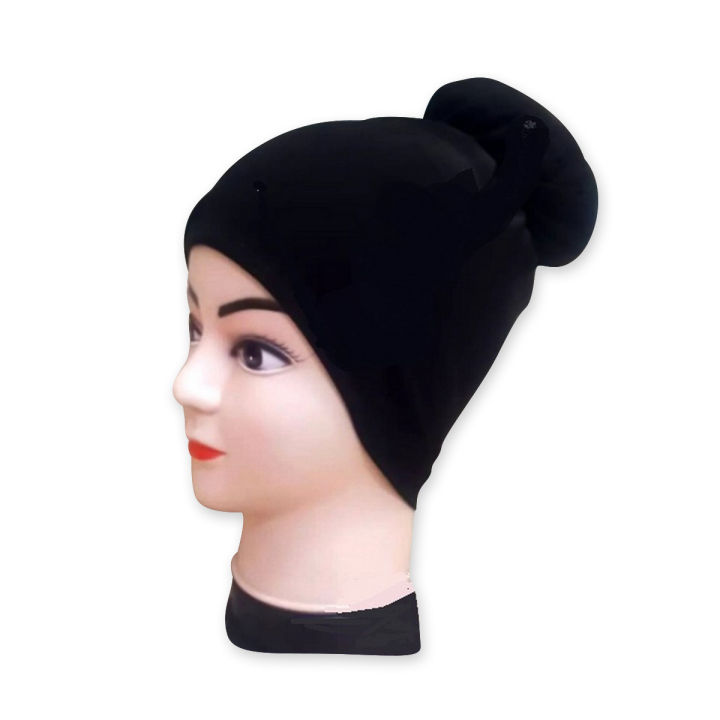 Women’s Black Jura Hijab Cap Volumizer Headwear for Modest Style