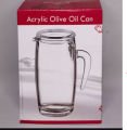 Acrylic Olive Oil Transparent Jug Bottle Dispenser with Handle & Lid (Pack of 1). 