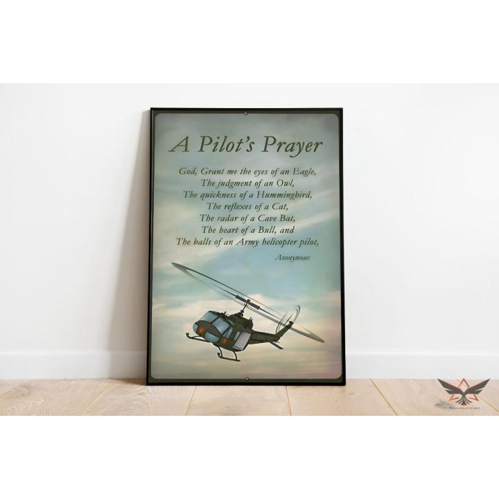 Helicopter Pilot Prayer Wall Art -  Helicopter Frames