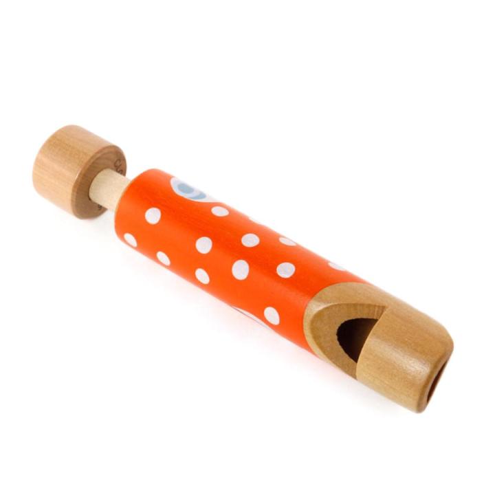 Cartoon Wooden Push Pull Flute Whistle Musical Instrument Education Kids Toy