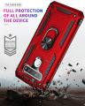Lereach For LG Q61 Mobile Phone Case TPU Hard Ring Car Ring Bracket Shockproof Back Cover. 