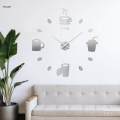 Modern DIY Wall Clock Stickers Frameless Non Ticking Decorative Bedroom. 