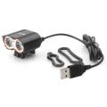 ZHISHUNJIA 5V XML T6 LED 4-Mode White Bike Light - Black. 