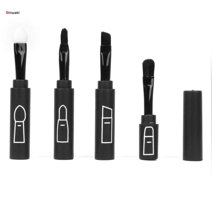 4 1 Foldable Multifunction Makeup Cosmetic Brushes Eyebrow Brush - Black