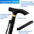 Folding Cane Foldable, Adjustable, Lightweight Aluminum Offset Walking Cane Collapsible Walking Stick|. 