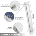 3 Hole Binder, 3 Hole Punch, Portable Hole Punch for 3 Ring Binder, Suitable for School, Office, Fine Workmanship. 