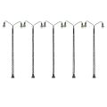 5Pcs Lattice Mast Light HO 1:87 Scale Train Layout Decoration Crafts. 