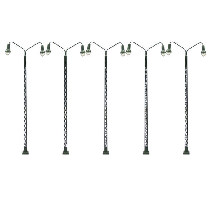 5Pcs Lattice Mast Light HO 1:87 Scale Train Layout Decoration Crafts