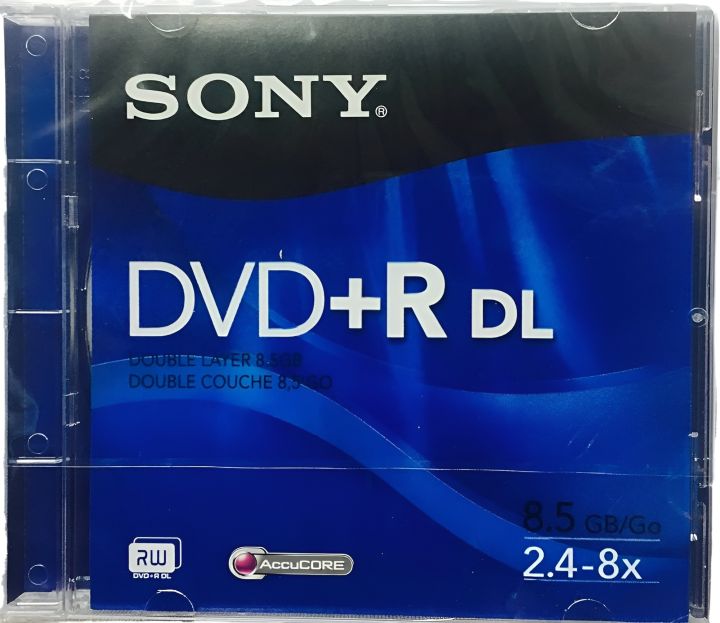 Sony Original Double Layer DVD-RDL - Recordable - 8.5GB data - 8x writing speed - Blank DVD - DPR85R2