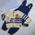 baby dress set/ baby dress for boys/ dress set for boys/ winter baby clothes/ 100% handmade crochet baby dress set. 