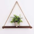 Hommey Wall Mount Rope Hanging Dark Brown Floating Rack Shelves for Home Office and Room Wall Decor (Customize). 