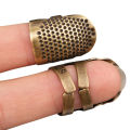 SF Retro Thimble Metal Finger Protector Sewing Needlework Craft Embroidery Antislip Ring Finger Cover DIY Sewing Accessories. 