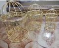 Pack of 3 Metal Bird Cage Wedding Decoration Nordic Decor Craft Simple Creative Wedding Figurines Photography Projects Bird Cage. 