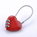 3 digits Ressetable Combination Padlock for Suitcase locker Travel Bags gift heart shape number code lock. 
