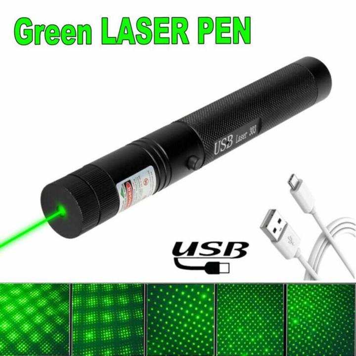 USB Laser Pointer Pen Handheld Rechargeable Adjustable Focus with USB Cable
