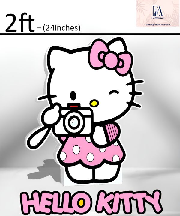 Hello Kitty Cutout in Thermocol Standee For Hello Kitty THEME BASED BIRTHDAY DECORATION.