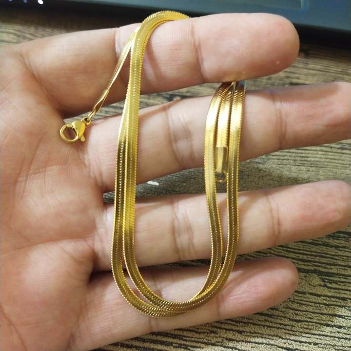 Golden%20snake%20chain%20/%20gold%20choker%20/%20High%20quality%20Flat%20snake%20chain%20/%20gold%20necklace%20/%20925%20Sterling%20Silver%20/%20gold%20chain%20-%20Image%203