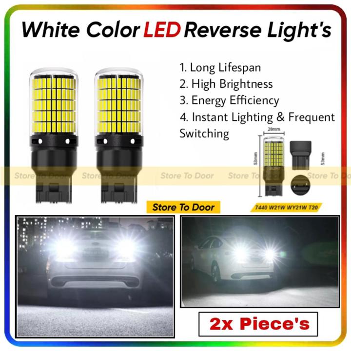 CANBUS White LED Reverse Light Bulbs For Car (Pack of 2) 7440 T20 Waterproof, High Quality, Super Brightness Hazard / Blinker led Lights