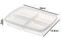 4 Grid Food Fruit Storage Box Portable Refrigerator Freezer Box Make up Organizer. 