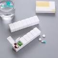 Green Home Compartment Storage Box Portable 7 Grids Daily Use Pill Box Tablets Box. 