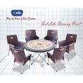 plasic chairs plastic tables by boss set of six with round folding tables. 