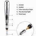 Electronic Acupuncture Pen, Electric Meridians Laser Acupuncture Machine Magnet Therapy Instrument Meridian Relief Pain Tools (MASSAGER PEN W-912 OF THREE ATTACHMENT). 