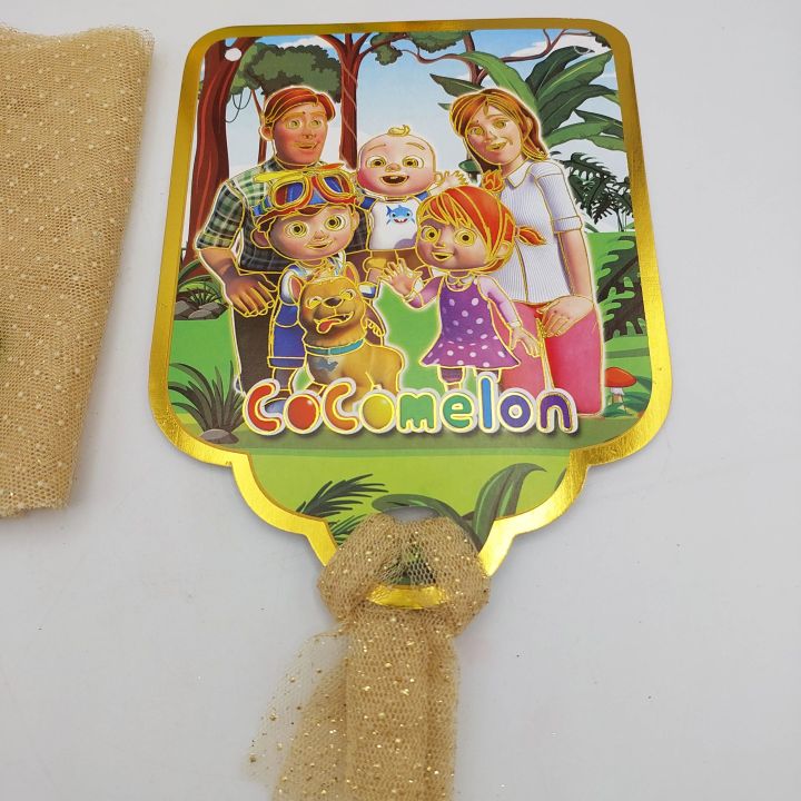 COCOMELON THEME CUTOUT BANNER WITH NET AND RIBBON LACE