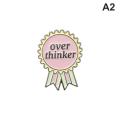 Overthinker Enamel Pin Custom Overthinking Award Brain Skull Book Brooches Bag Lonni. 