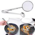 2 in 1 Cooking Frying Tong Strainer Stainless Steel Utensils Strainer Serving Food Clip. 