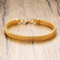 Elegant Stainless Steel Big Thick Chain Link Bracelets for Women Men Couple Bangle Gold color Female Wrist Jewelry. 