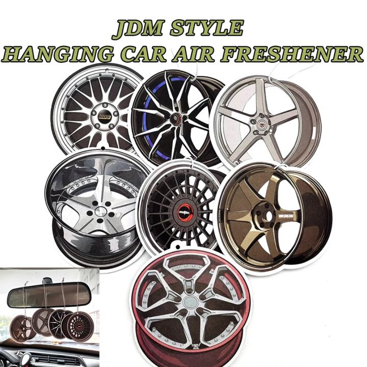 JDM Style Car Air Freshener Hanging Car Rear View Solid Paper Wheel Hub Tire Car Diffuser Interior Accessories Pendant