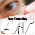 32Pcs Blind Needle Needle-side Hole Elderly Hand Sewing Needles Stainless Steel Self Threading Needles DIY Sewing Supplies 1Set. 