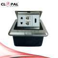 Clopal Silver Square Pop-Up Floor Telephone + Internet + HDMI + 2 Pin Socket With Box. 