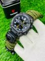 GA900 Survival Watch Military Digital Watch for Men Dual Time Tactical Multi-Functional & Adjustable Wristband Outdoors Waterproof Sports Dual Dial Watch with LED Back light & Compass Paracord Band. 