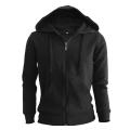 Plain Black Front Zip Up Hoodie Winter Basic Plain Black Zipper Hoodie For Men. 