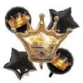 Large Giant Golden Crown Foil Balloon Set Birthday Party Decoration 5pcs/set. 