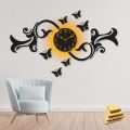 Fancy Wall Clock With butterflies,3D Wooden wall clock Cnc Laser cut design decoration piece item for home, living room ,shops, offices and for gifts. 
