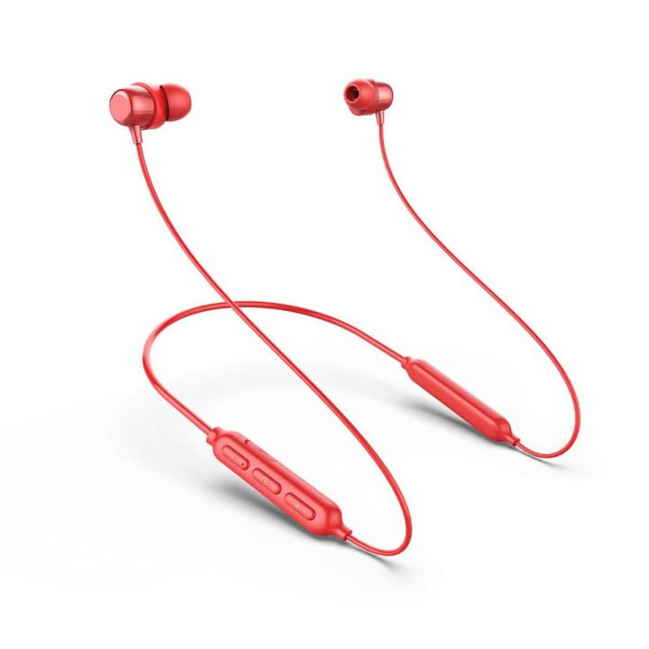 HAVIT I39 BLUETOOTH EARBUDs, Havit Nackband, FOR RUNNING WITH IPX5 & BLUETOOTH 4.2 (2022 VERSION) , Water Proof, Connect Two Devices with Same time, MAGNETIC ADSORPTION DESIGN ( RED )