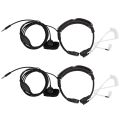 XHHDQES 2X 3.5mm Adjustable Throat Mic Microphone Covert Acoustic Tube Earpiece Headset with Finger PTT for iPhone Android. 
