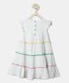Girls Midi/Knee Length Casual Dress  (White, Fashion Sleeve). 