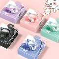 Cat Headphone STN-28 Wireless Headset Cat Ear 5.0 Bluetooth Headphones LED Flashing Light Sports Noise Cancelling Support TF Card 3.5mm Plug with Mic. 