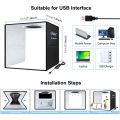 PULUZ 30cm Photo Studio Light Box Photography Portable Folding Photo Booth Shooting Tent Kit Dimmable CRI&gt;95 112pcs LED Ring Lightbox with 6 Colors Photo Backdrops. 