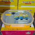 Kids Favourite Character Minion Stainless Steel Lunch Box for 2-Grid Lunchbox with Spoon. 