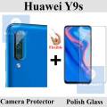 Huawei Y9s Tempered Glass Screen Protector Polish Glass + Back Camera 9H Gorilla Flexible Protector For Huawei Y9s. 
