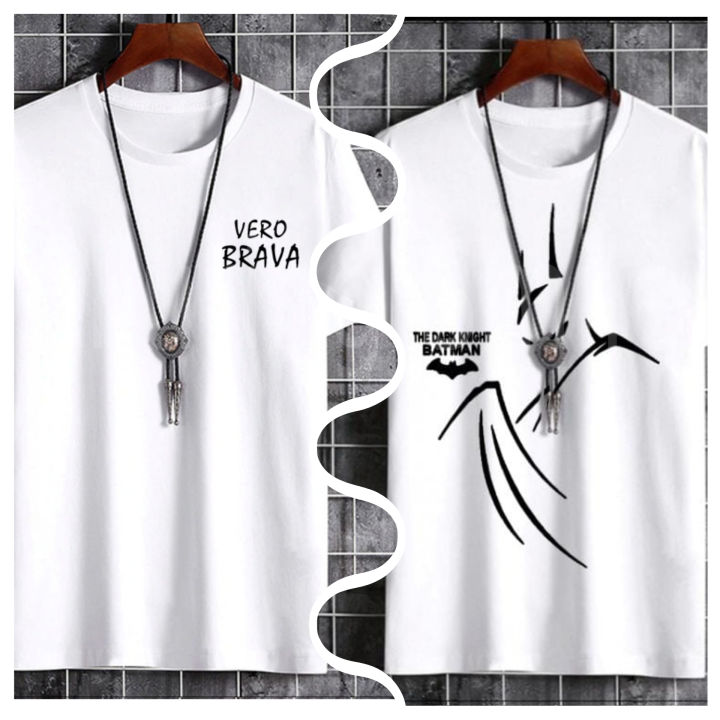 Pack Of 2 White Vero Brava & Batman Smart Fit T-Shirt For Men's / Women's