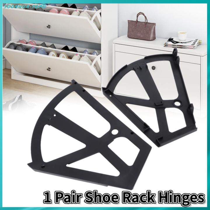 【BestGO】Home Plastic Hollowed Two Layers Shoe Rack Hinge Pull Down Mechanism Shoe Cabinet Shelf Rack Holder Accessories