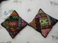 Multicolor Handmade Cushion Covers Set For Sofa Pack of 2. 