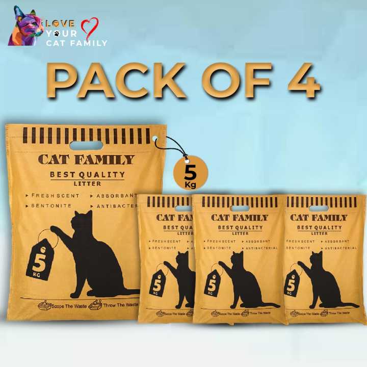 Cat Litter 5kg Pure Bentonite | Pack of 4