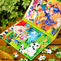 Large Sized Multiple Difficulty Children Puzzle Books Two in One Large Book Style Leveled Children Jigsaw Puzzle - 44 x 28.5 cm - Engaging Early Education Toy. 